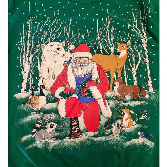 Santa Claus Holiday Christmas Crewneck Sweatshirt SZ Medium - Picture 2 of 7